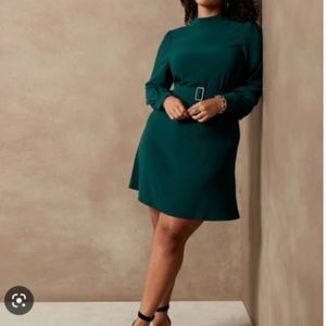 Banana Republic Mock Neck Fit And Flare Dress Size 18